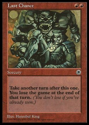Magic the Gathering: Portal (Base Set) card 136 Last Chance