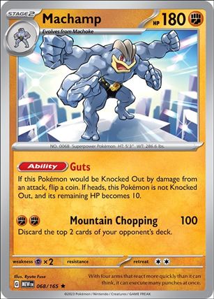Pokemon: Scarlet & Violet - 151 (Base Set) card 068/165-B Machamp (Reverse Holofoil)