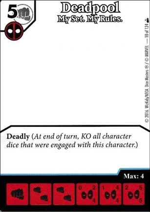 Marvel Dice Masters Deadpool card 10-B Deadpool: My Set, My Rules (Gravity Feed Promo)