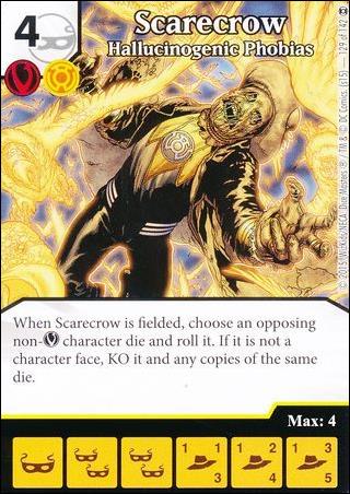 DC Comics Dice Masters War of Light card 129 Scarecrow: Hallucinogenic Phobias