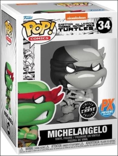 POP! Comics figure 34-B Michelangelo  (B&W Chase)