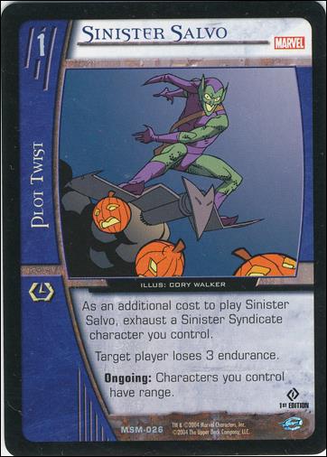 Web of Spider-Man VS System (Base Set) card 26 Sinister Salvo