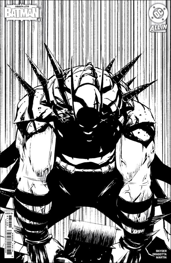 Absolute Batman issue 1-ZS Nick Dragotta B&W Stock 1:25 Cover (5th Printing)
