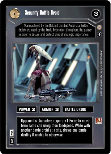 Star Wars: Coruscant Limited (Base Set) card 13 Security Battle Droid