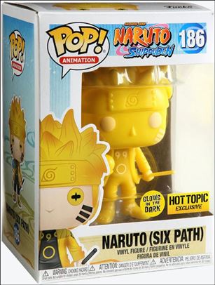 POP! Animation figure 186-B Naruto (Six Path) (Yellow) (Glow) Hot Topic