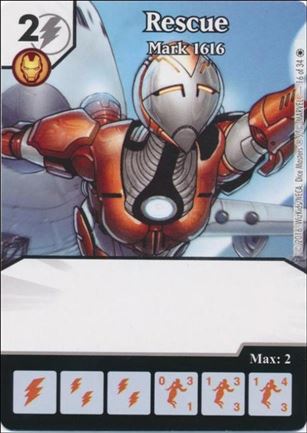 Marvel Dice Masters Iron Man and War Machine Starter Set card 16 Rescue - Mark 1616
