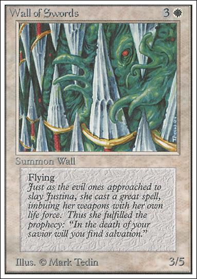 Magic the Gathering: Unlimited (Base Set) card 43 Wall of Swords