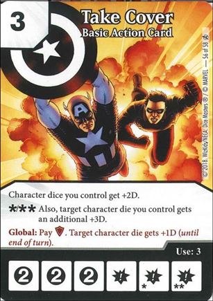 Marvel Dice Masters Avengers Infinity Campaign Box  card 56 Take Cover: Basic Action Card 