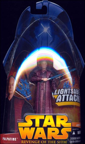 Star Wars: Revenge of the Sith 3 3/4" Basic Action Figures figure 35-B Palpatine (Lightsaber Attack!) - Blue Lightsaber