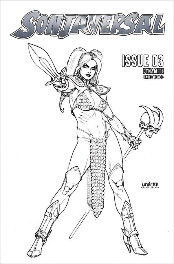 Sonjaversal issue 3-P Joseph Michael Linsner 1:20 Black & White Cover
