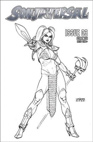 Sonjaversal issue 3-P Joseph Michael Linsner 1:20 Black & White Cover