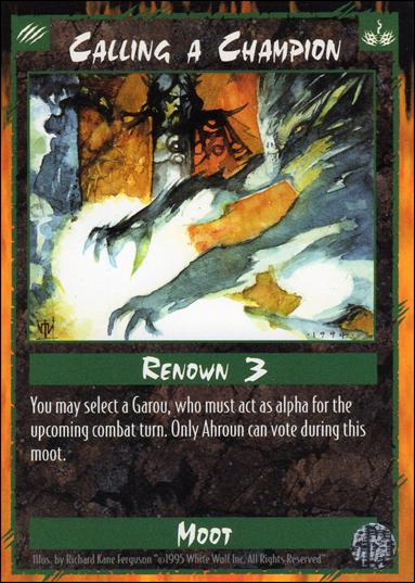 Rage Limited (Base Set) card 37 Calling a Champion 