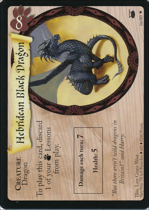 Harry Potter: Diagon Alley (Base Set) card 16 Hebridean Black Dragon