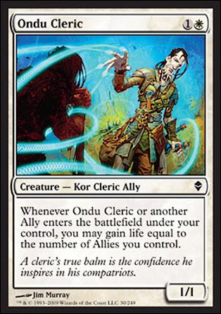 Magic The Gathering: Zendikar (Base Set) card 30 Ondu Cleric