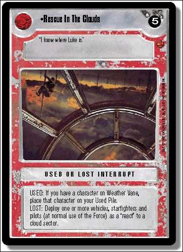 Star Wars: Cloud City Limited (Base Set) card 165 Rescue In the Clouds