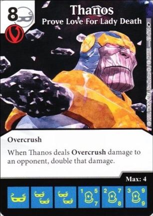 Marvel Dice Master's Kree Invasion Team Pack card 23 Thanos - Prove Love for Lady Death