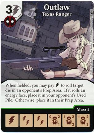 Marvel Dice Masters Deadpool card 71 Outlaw: Texas Ranger
