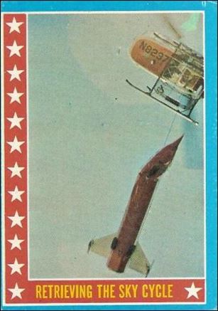 Evel Knievel (Base Set) card 57 Retrieving the Sky Cycle
