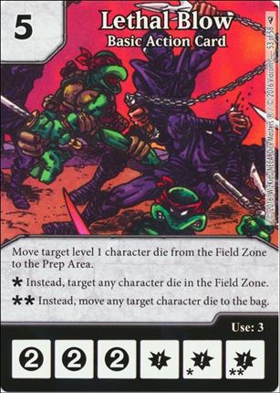 Dice Masters Teenage Mutant Ninja Turtles  card 53 Lethal Blow - Basic Action Card 