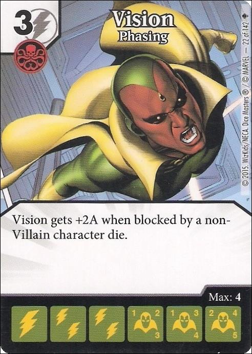 Marvel Dice Masters Age of Ultron  card 22 Vision: Phasing