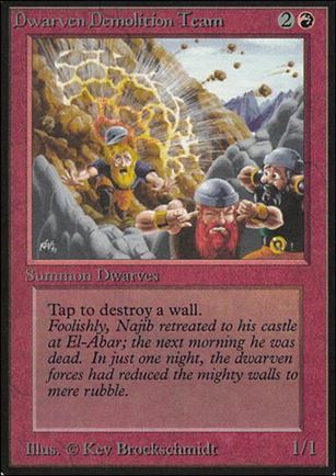 Magic the Gathering: Limited Edition Alpha (Base Set) card 142 Dwarven Demolition Team
