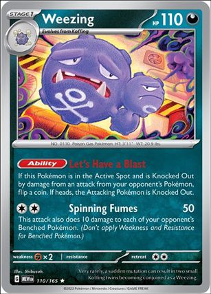 Pokemon: Scarlet & Violet - 151 (Base Set) card 110/165-B Weezing (Reverse Holofoil)