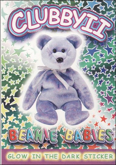 Beanie Babies Series 4 (Glow in the Dark Sticker Subset) card nn7 Clubby II