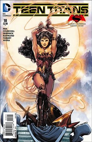 Teen Titans (2014) issue 18-B Phil Jimenez Batman v Superman Cover