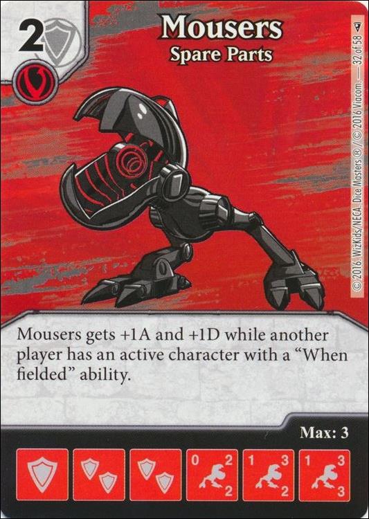 Dice Masters Teenage Mutant Ninja Turtles  card 32 Mousers - Spare Parts