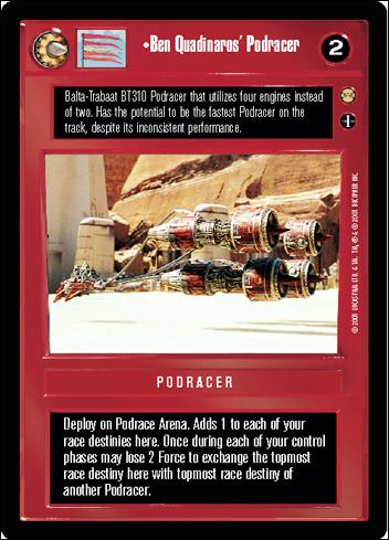Star Wars: Tatooine Limited (Base Set) card 45 Ben Quadinaros' Podracer