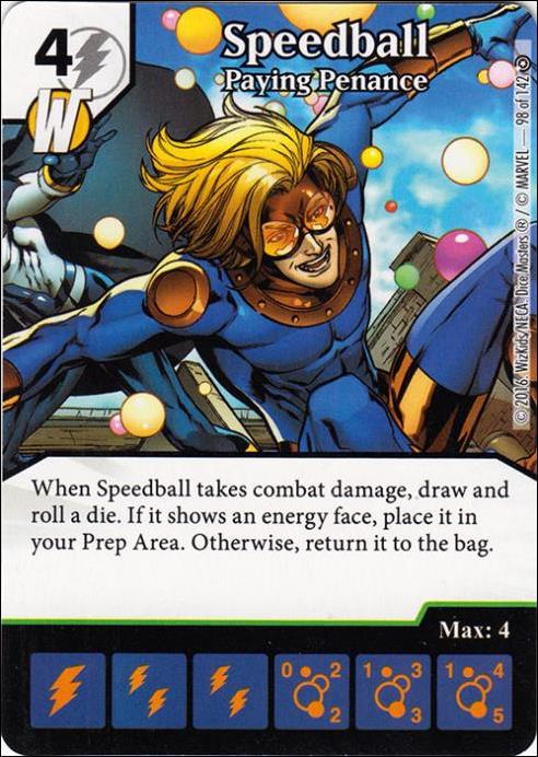 Marvel Dice Masters Civil War card 98 Speedball: Paying Penance