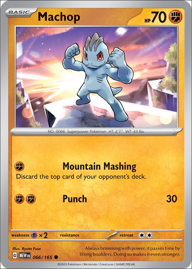 Pokemon: Scarlet & Violet - 151 (Base Set) card 066/165-B Machop (Reverse Holofoil)