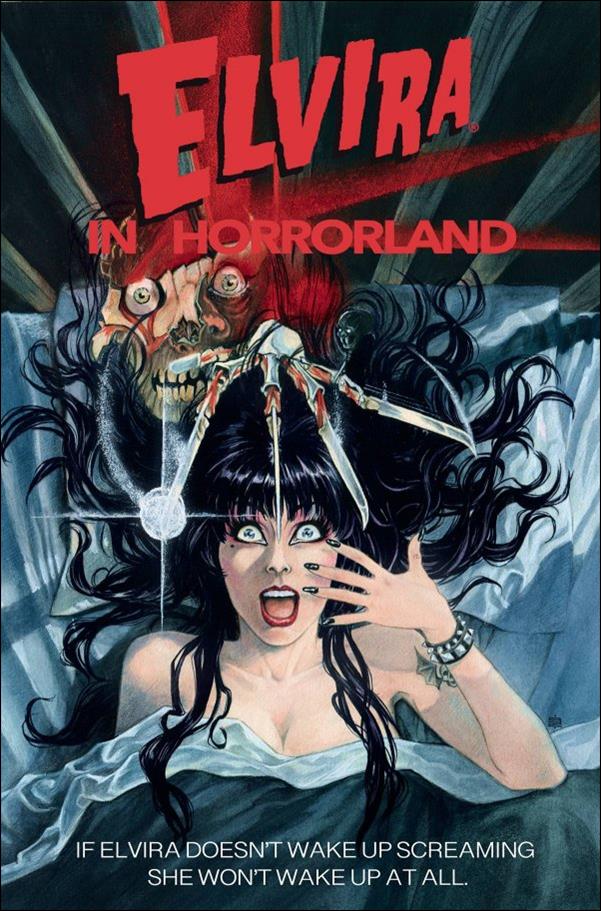 Elvira in Horrorland issue 4-C Silvia Califano Movie Poster Homage Cover