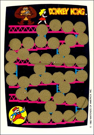 Donkey Kong (Scratch-Off Game Piece Subset) card nn3 Red - 3 Spots in Top Row