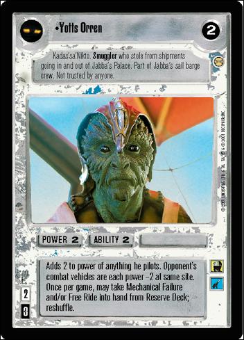 Star Wars: Tatooine Limited (Base Set) card 56 Yotts Orren