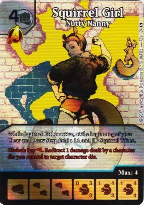 Marvel Dice Masters Guardians of the Galaxy  card 72-B Squirrel Girl: Nutty Nanny (WKO Promo)