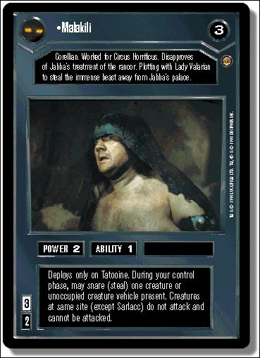 Star Wars: Jabba's Palace Limited (Base Set) card 21 Malakili