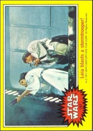 Star Wars: Series 3 (Base Set) card 197 Leia blasts a stormtrooper!