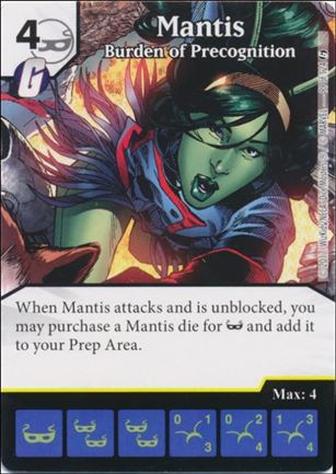 Marvel Dice Masters Guardians of the Galaxy  card 99 Mantis: Burden of Precognition