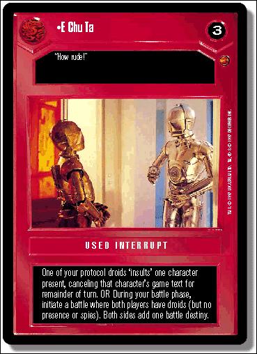 Star Wars: Cloud City Limited (Base Set) card 57 E Chu Ta