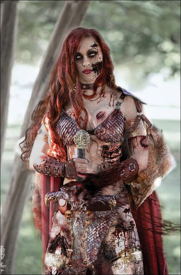 Die!namite issue 4-M 1:11 Red Sonja Zombie Cosplay Virgin Photo Cover