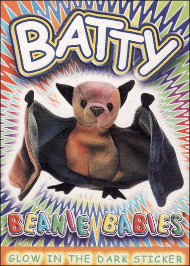 Beanie Babies Series 4 (Glow in the Dark Sticker Subset) card nn1 Batty