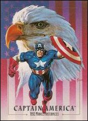 1992 Marvel Masterpieces (Promo) card nn1 Captain America (Promotional Card Back)
