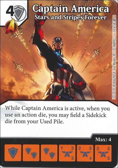 Marvel Dice Masters Avengers Infinity Campaign Box  card 14 Captain America: Stars and Stripes Forever