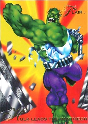 Marvel Annual Flair '94 (Base Set) card 95 Hulk Leads the Pantheon