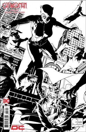 Catwoman (2018) issue 57-F Joe Quesada B&W Connecting Cardstock Cover