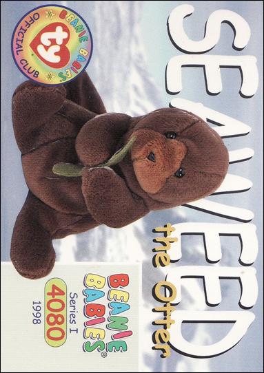 Beanie Babies Series 1 (Base Set) card 116 Seaweed the Otter