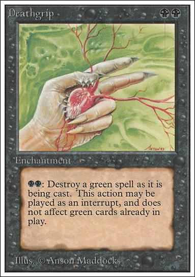 Magic the Gathering: Unlimited (Base Set) card 101 Deathgrip