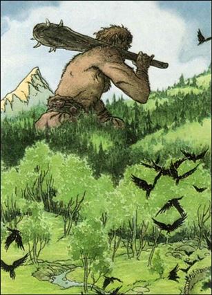Charles Vess (Base Set) card 79 A Giant in a Landscape