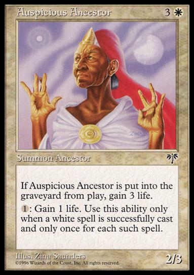 Magic the Gathering: Mirage (Base Set) card 3 Auspicious Ancestor